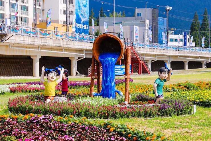 2022년 제15회 정남진 장흥 물축제 물축제 전 현장 사진 입니다.