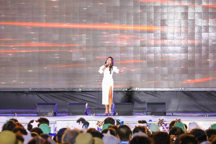 제15회 정남진 물축제 LG헬로비전 축하공연 사진입니다.